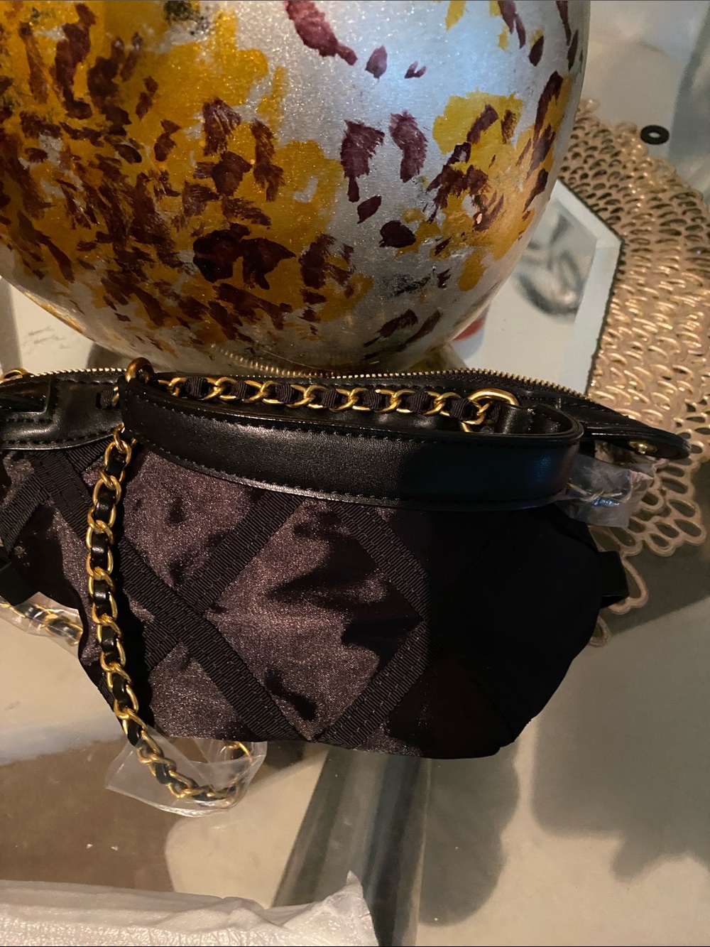 Black Chain waist Bag